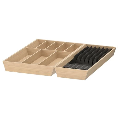 Поднос для столовых приборов/поднос с подставкой для ножей - IKEA UPPDATERA, 52х50 см, светлый бамбук УППДАТЕРА ИКЕА (изображение №1)