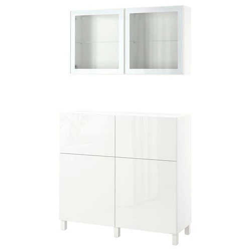 Комбинация для хранения - IKEA BESTÅ/BESTA/Беста/Бесто ИКЕА, 120x42x213 см, белый, (изображение №1)