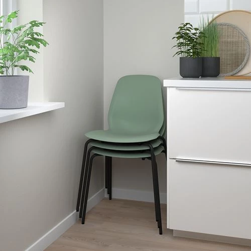 Стул - IKEA LIDАS/SEFAST/LIDAS, 87х52х50 см, зеленый/черный, ИКЕА (изображение №4)