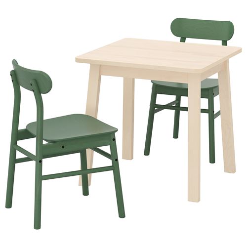 Обеденный набор - NORRÅKER/NORRARYD/RÖNNINGE / RОNNINGE   IKEA/  НОРРОКЕР/ РЁННИНГЕ  ИКЕА,  74х74 см, под беленый дуб /зеленый