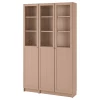 Книжный шкаф с дверцей - BILLY/OXBERG IKEA/ БИЛЛИ/ОКСБЕРГ ИКЕА, 30х120х202 см, светло-коричневый