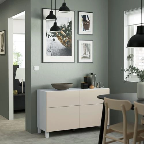 Комбинация для хранения - IKEA BESTÅ/BESTA, 120x42x74 см, серый, БЕСТО ИКЕА (изображение №3)
