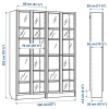 Книжный шкаф со стеклянной дверцей - BILLY/OXBERG IKEA/ БИЛЛИ/ОКСБЕРГ ИКЕА, 30х160х202 см, белый (изображение №4)