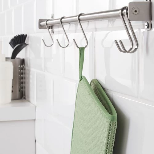 Коврик для сушки посуды - IKEA NYSKÖLJD/NYSKOLJD, 44х36 см, зеленый, НЮХОЛИД ИКЕА (изображение №4)