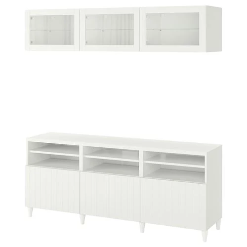 Тумба под телевизор - IKEA BESTÅ/BESTA, 180x42x192 см, белый, Бесто ИКЕА (изображение №1)