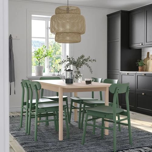 Обеденный набор - RÖNNINGE /RÖNNINGE  IKEA/  РЁННИНГЕ  ИКЕА,  75х78 см, под беленый дуб/зеленый (изображение №2)