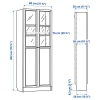 Книжный шкаф с дверцей - BILLY/OXBERG IKEA/ БИЛЛИ/ОКСБЕРГ ИКЕА, 30х80х202 см, белый (изображение №8)
