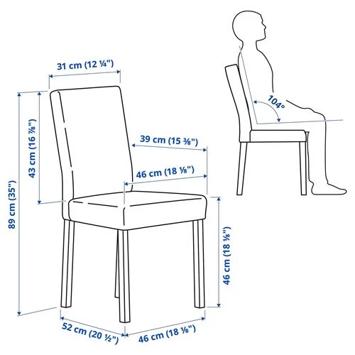 Стул - IKEA KÄTTIL /KATTIL,89х46х52 см, серый/белый, КЭТТИЛ ИКЕА (изображение №8)