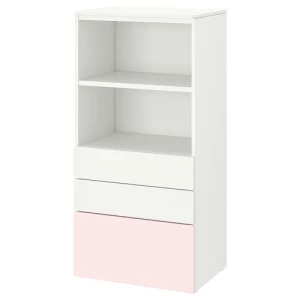 Комод детский - IKEA PLATSA/SMÅSTAD/SMASTAD, 60x42x123 см, белый/розовый, ИКЕА