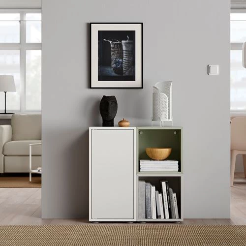 Комбинация для хранения - EKET IKEA/ ЭКЕТ ИКЕА, 70x35x72 см, белый/серый/зеленый (изображение №4)