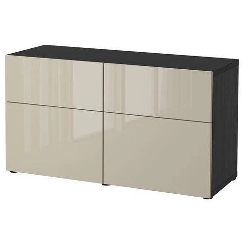 Комбинация для хранения - IKEA BESTÅ/BESTA/Беста/Бесто ИКЕА, 120x42x65 см, серый, (изображение №1)