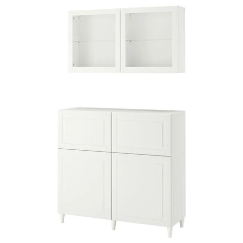 Комбинация для хранения - IKEA BESTÅ/BESTA/Беста/Бесто ИКЕА, 120x42x213 см, белый, (изображение №1)