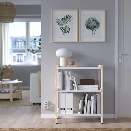 Стеллаж - IKEA EKENABBEN, 70х34х86 см, белый/осина, ЭКЕНАББЕН ИКЕА (изображение №2)