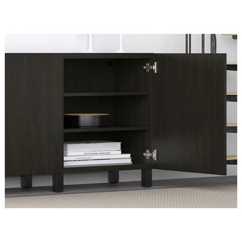 Комбинация для хранения - IKEA BESTÅ/BESTA/ БЕСТА/БЕСТО ИКЕА, 180x40x74 см, черный, (изображение №6)