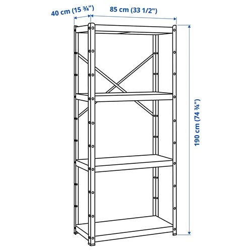 Стеллаж - IKEA BROR, 85х40х190 см, черный, БРУР ИКЕА (изображение №7)