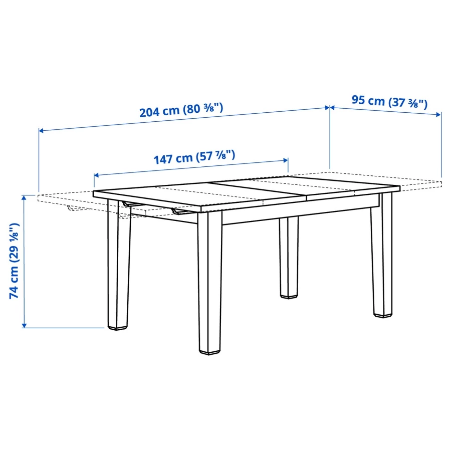 стол на шесть персон размеры