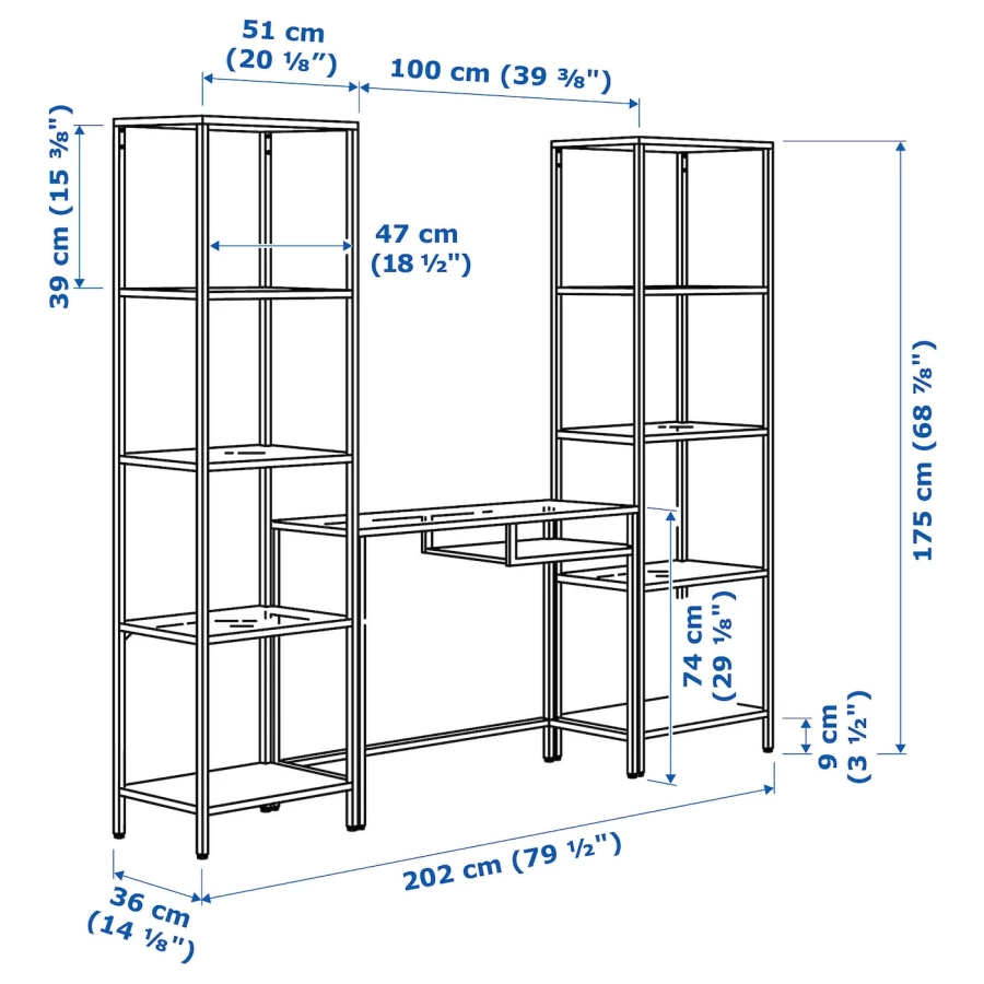 Стеллаж ikea ВИТШЕ