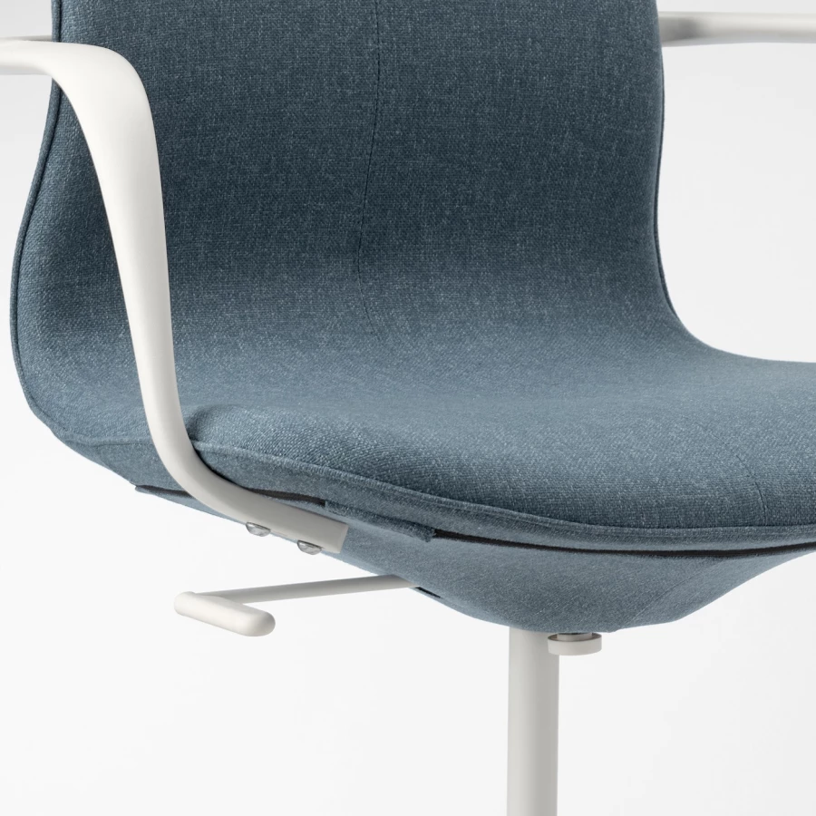 Рабочий стул с подлокотниками - IKEA LÅNGFJÄLL/LANGFJALL,  67x67x92см, бирюзовый, ЛОНГФЬЕЛЛЬ ИКЕА (изображение №3)