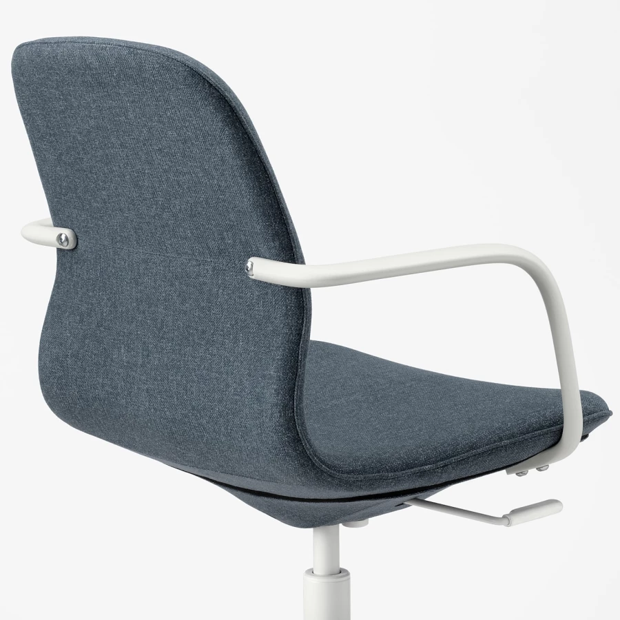 Рабочий стул с подлокотниками - IKEA LÅNGFJÄLL/LANGFJALL,  67x67x92см, бирюзовый, ЛОНГФЬЕЛЛЬ ИКЕА (изображение №4)