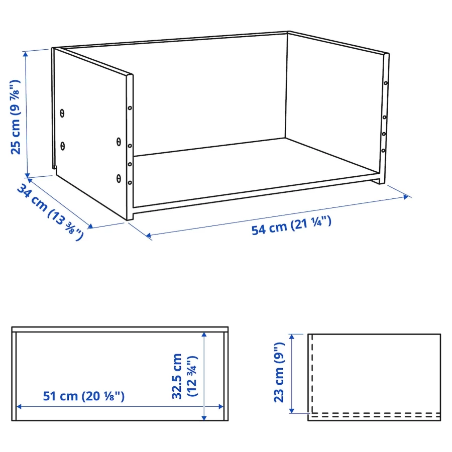 Каркас выдвижного ящика - IKEA BESTÅ/BESTA, 60x25x40 см, коричневый, БЕСТО ИКЕА (изображение №2)