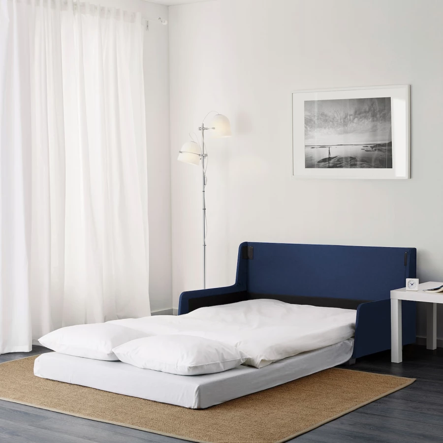 2-местный диван-кровать - IKEA HAMMARN, 78x85x128см, черный, ХАММАРН ИКЕА за 321