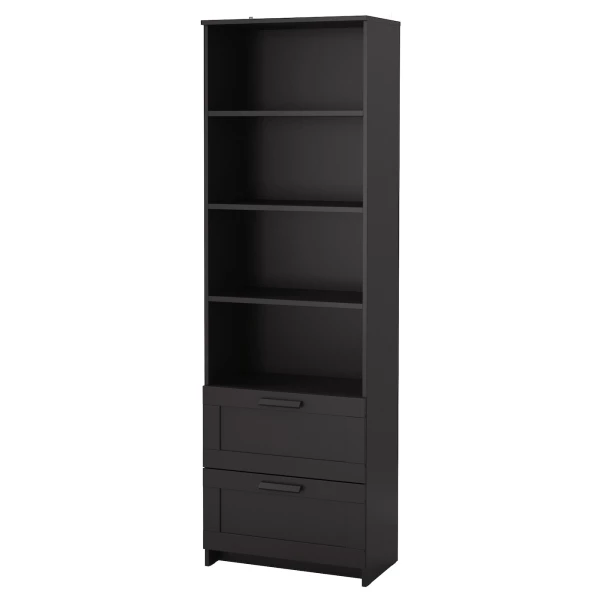 Стеллаж с 2 ящиками - IKEA BRIMNES, 60х190 см, черный, БРИМНЕС ИКЕА