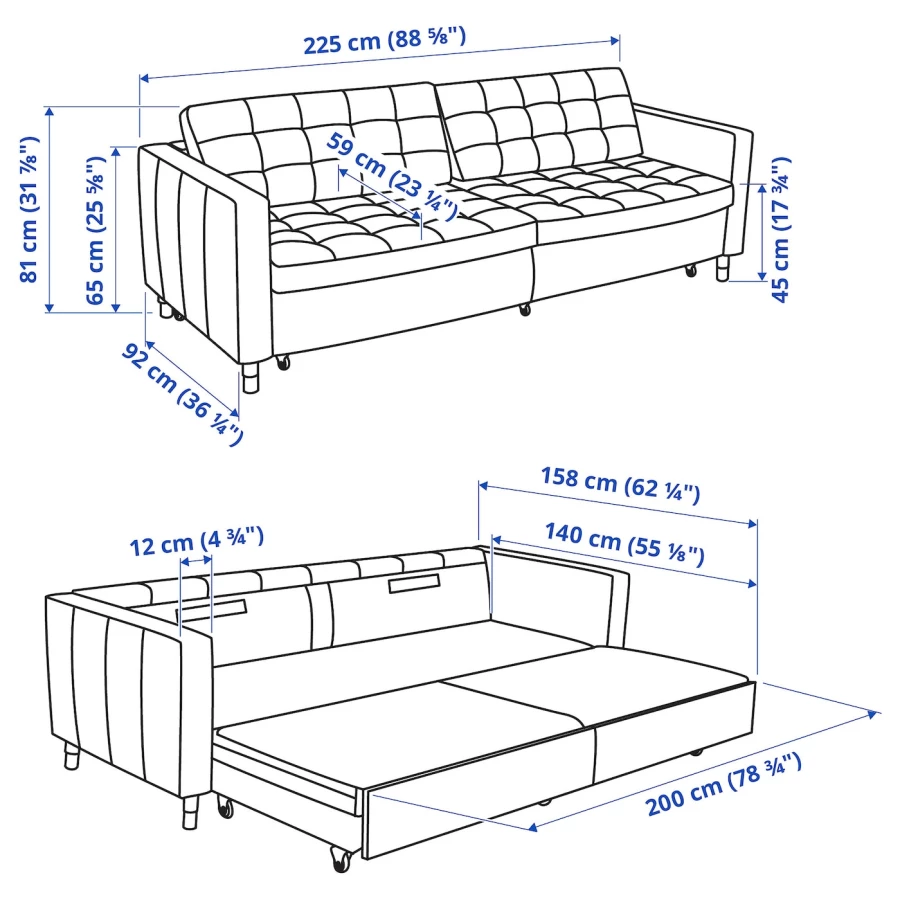 Ландскруна 3-местный диван-кровать