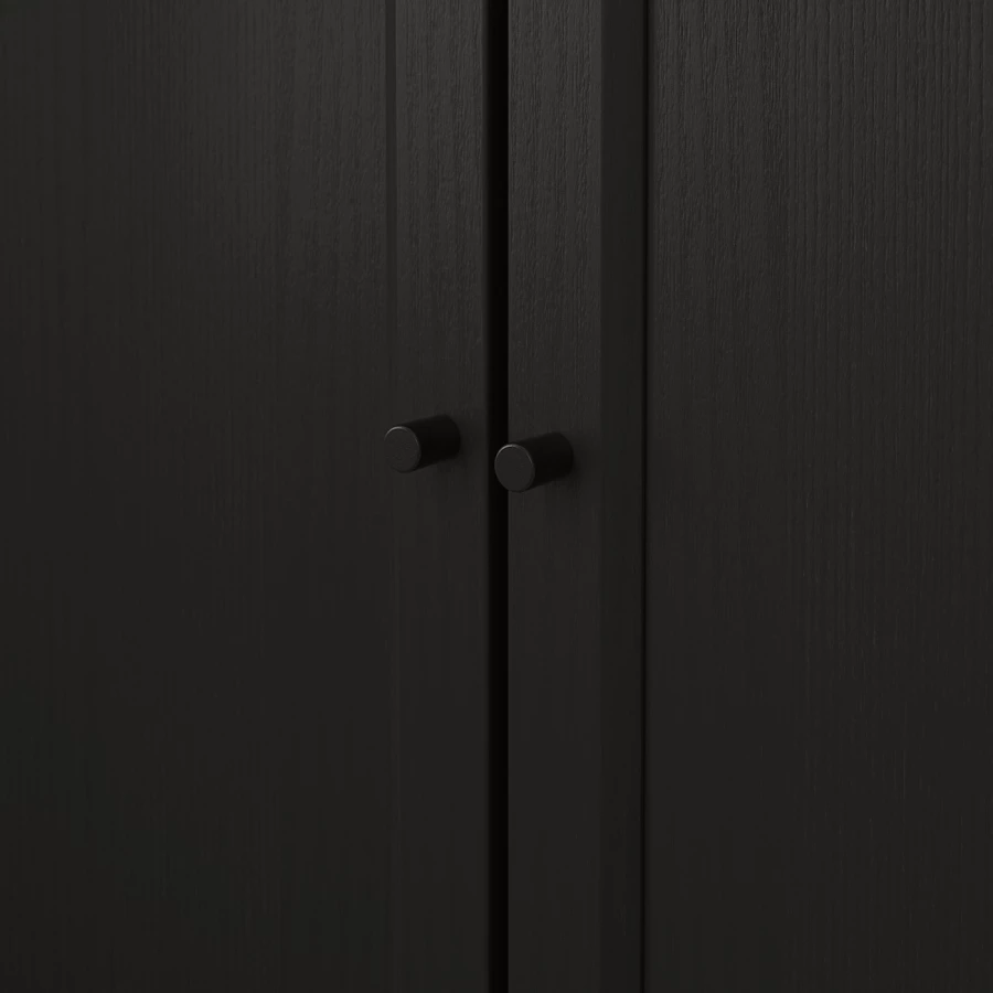 Billy Билли / OXBERG ОКСБЕРГ стеллаж с дверьми, черно-коричневый80x30x106 см