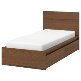 MALM МАЛЬМ Каркас кровати+2 кроватных ящика