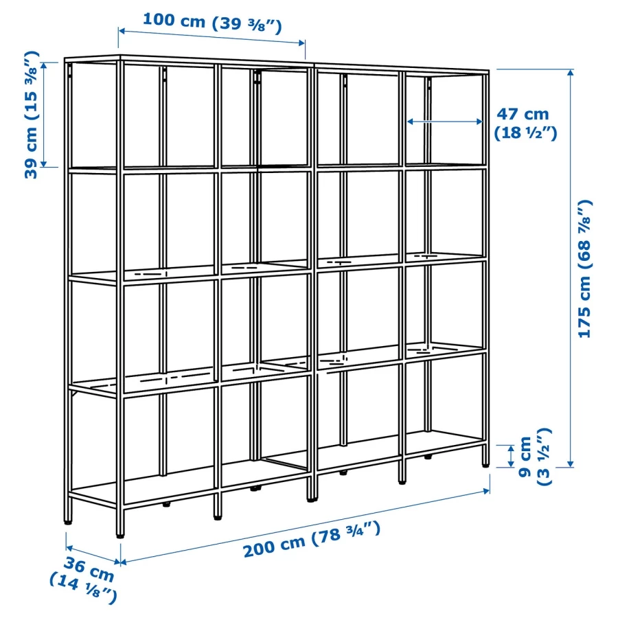Стеллаж ikea ВИТШЕ