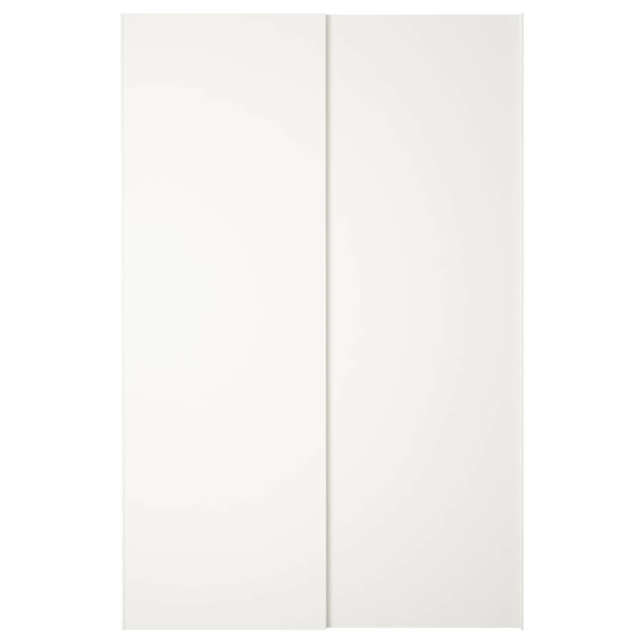 Пара раздвижных дверей - HASVIK IKEA/ ХАСВИК ИКЕА, 150х236 см, белый (изображение №1)