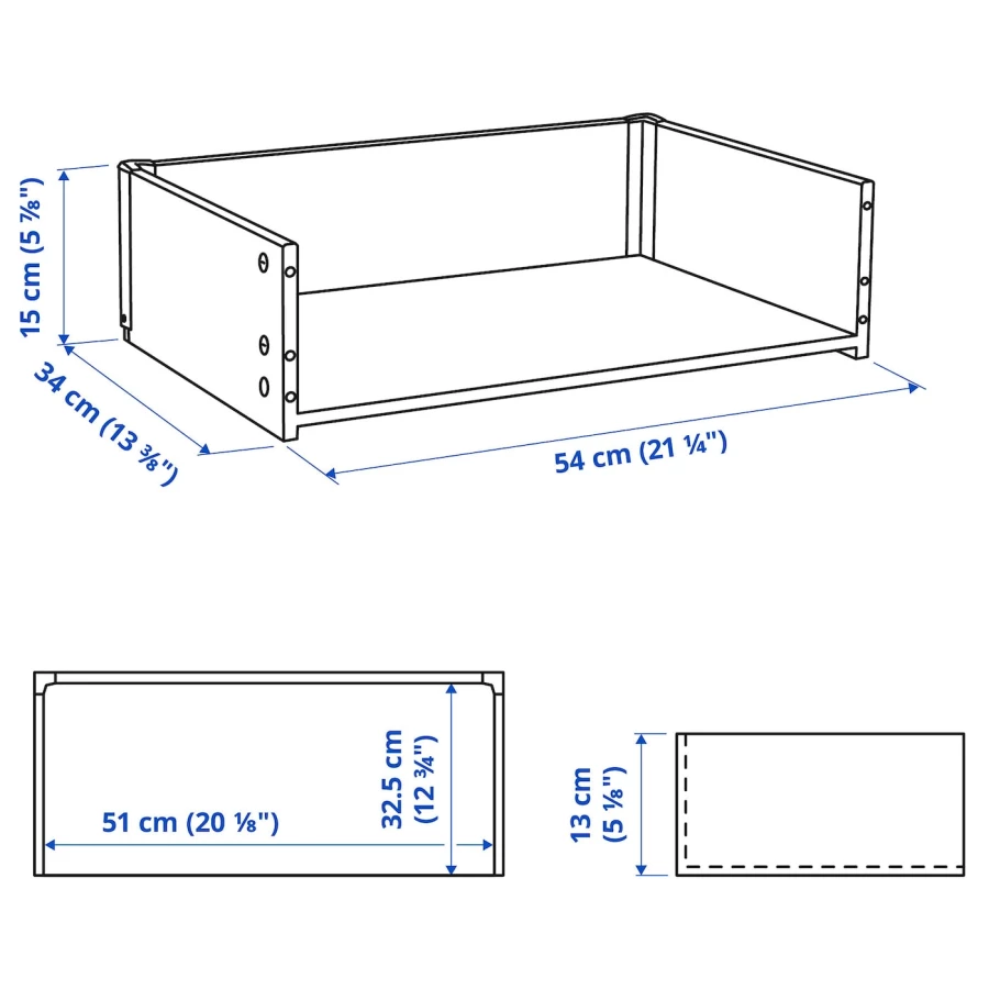 Каркас выдвижного ящика - IKEA BESTÅ/BESTA/БЕСТА/БЕСТО ИКЕА, 60x15x40 см, белый (изображение №2)
