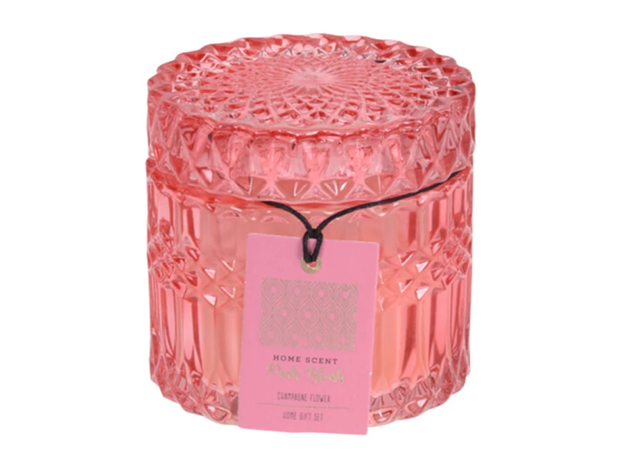 Свеча Pink Blush в стеклянной банке (изображение №1)