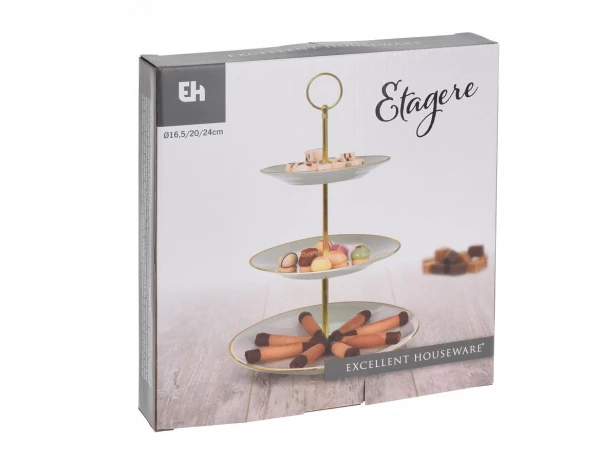 Блюдо 3-ярусное E&H Etagere Gold (изображение №2)