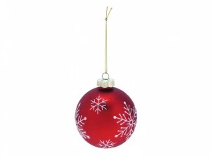 Елочное украшение шар Red Snowflake