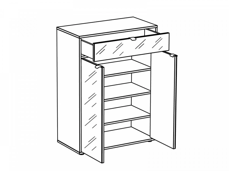 Комод с ящиком и дверцами Latte (изображение №2)