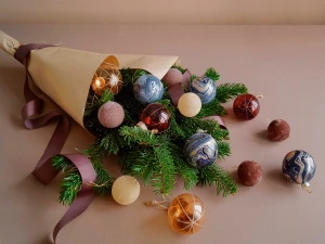 Второе фото. Елочное украшение Шар Marble