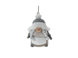 Елочное украшение Гном с косичками