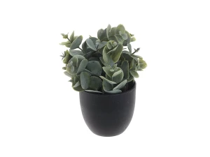 Цветок искусственный Зелень в черном горшке