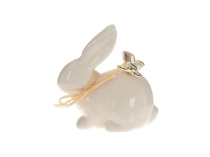 Статуэтка Заяц с бантиком 9 см белый