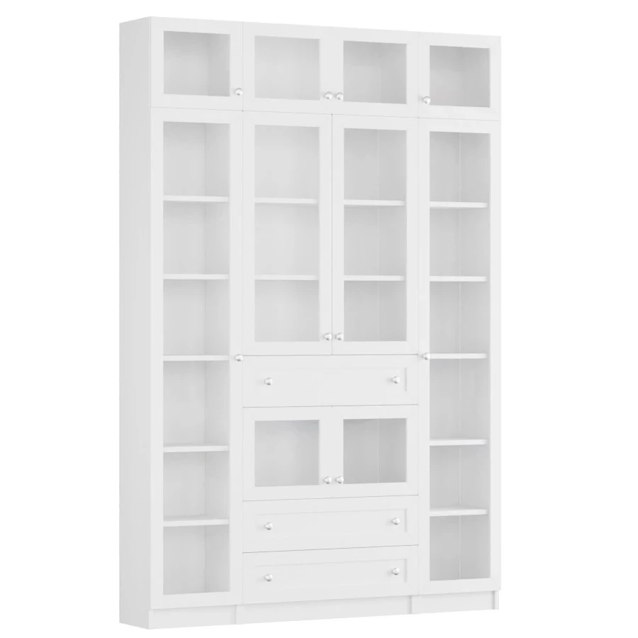 Шкаф книжный Билли-аналог IKEA BILLY/OXBERG 237х160х30,белый (изображение №2)