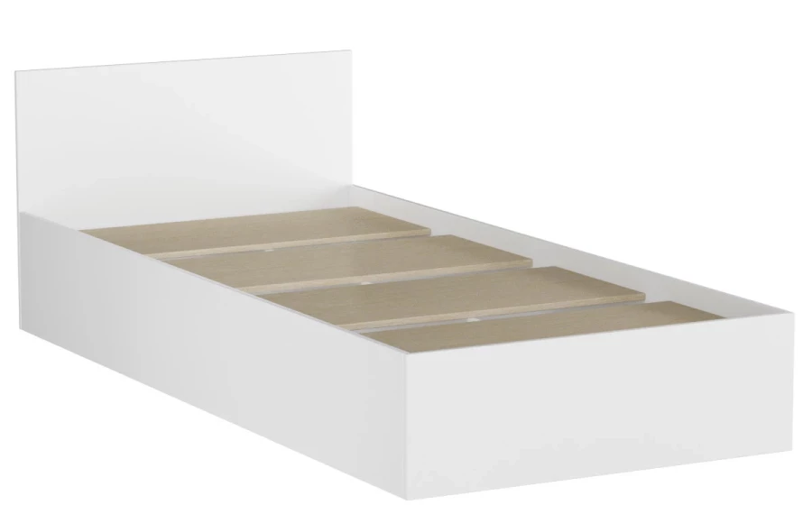 Кровать - аналог IKEA MALM, 90х200 см, белая (изображение №3)