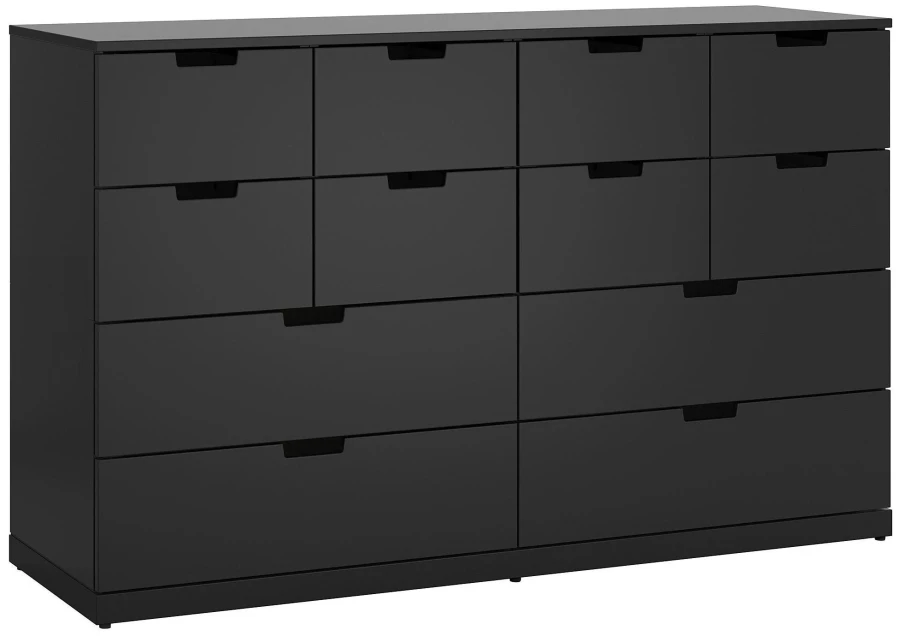 Комод с 12 ящиками - аналог IKEA  NORDLI, 120x90 см, черный (изображение №3)