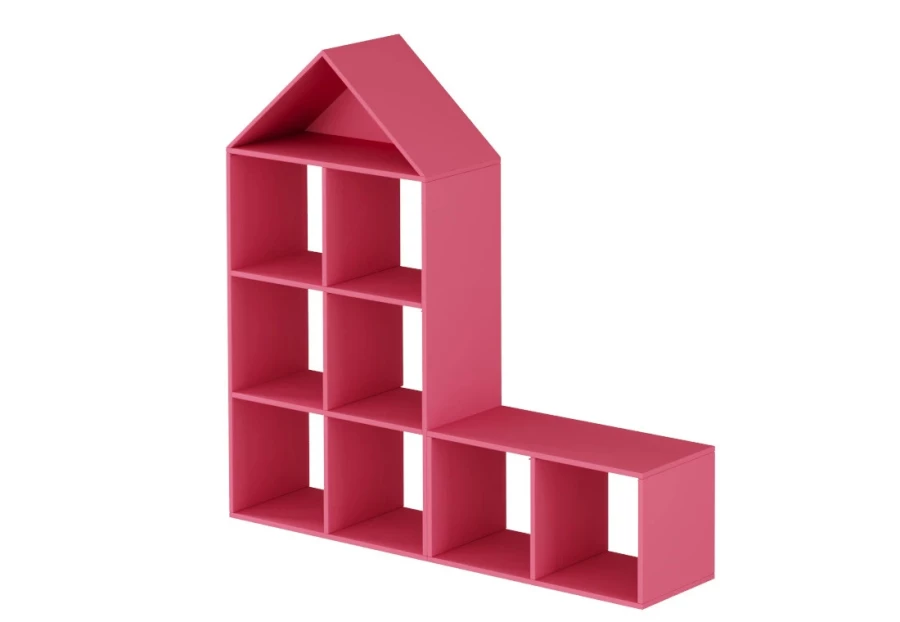 Стеллаж домик Лапландия розовый (изображение №2)