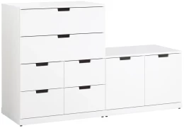 Комод с 8 ящиками - аналог IKEA NORDLI, 90x120 см, белый