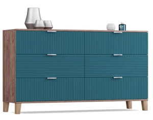 Комод с 6 ящиками - аналог IKEA BESTA, 40х140х80 см, аквамарин