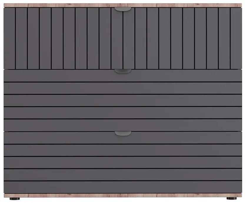 Комод Ксантис Марвин с 4-мя ящиками графит коричневый (изображение №3)