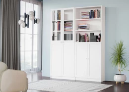 Стеллаж Билли - аналог IKEA BILLY/OXBERG, 160x30x202 см, белый