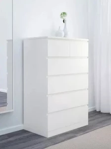 Комод с 6 ящиками - аналог IKEA MALM, 60x118 см, белый