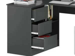 Стол компьютерный с 3 ящиками - аналог IKEA MALM, 85х124 см, графит